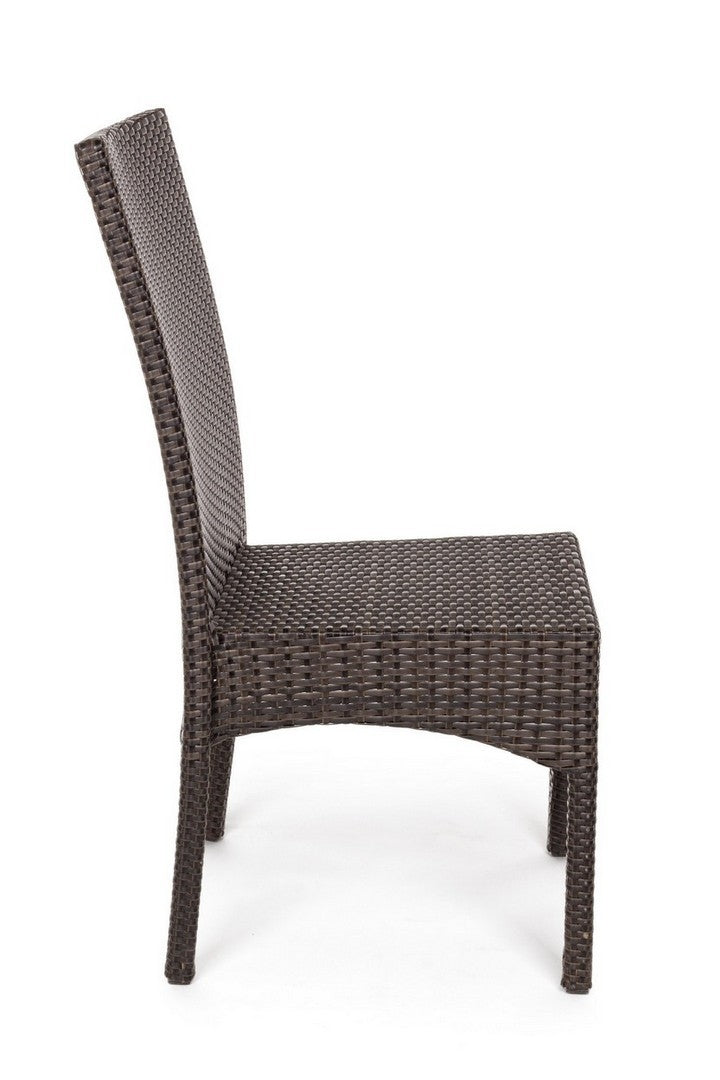 Set 4 scaune de gradina / terasa din fibre sintetice si metal Antalys Maro, l47xA58xH93 cm (4)