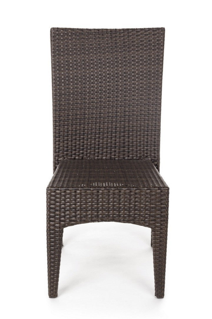 Set 4 scaune de gradina / terasa din fibre sintetice si metal Antalys Maro, l47xA58xH93 cm (3)