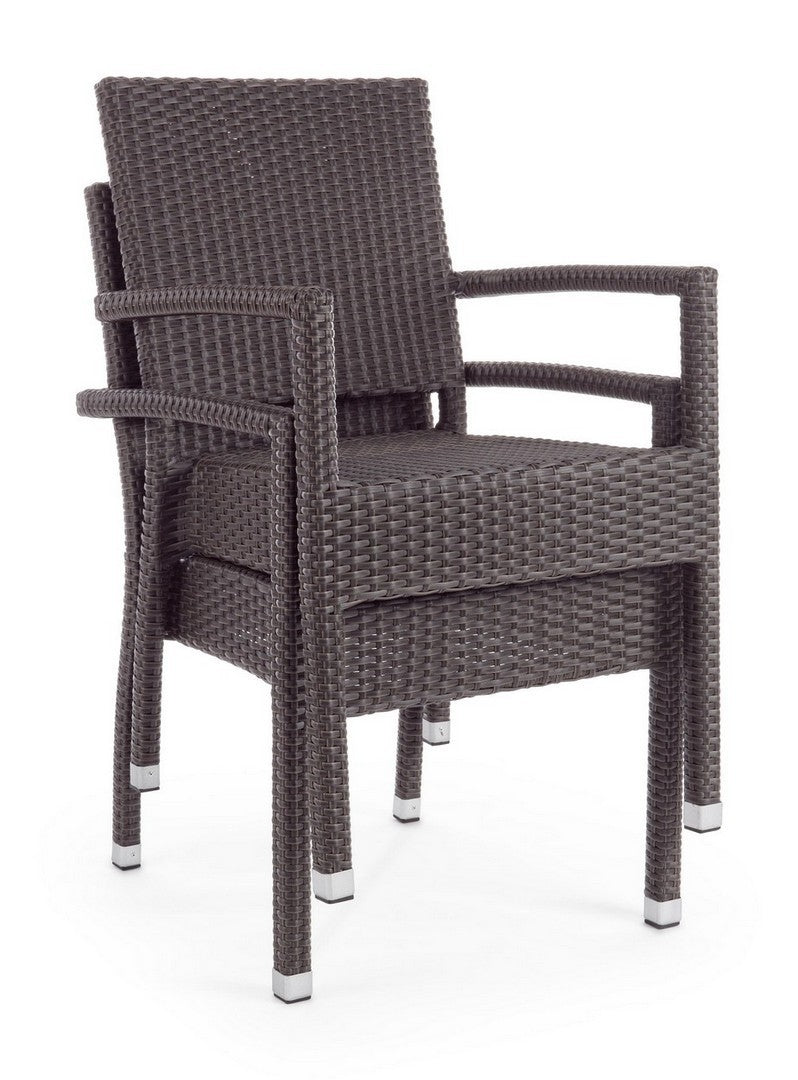 Set 4 scaune de gradina / terasa din fibre sintetice si metal Astoni Maro, l56xA59xH86 cm (6)