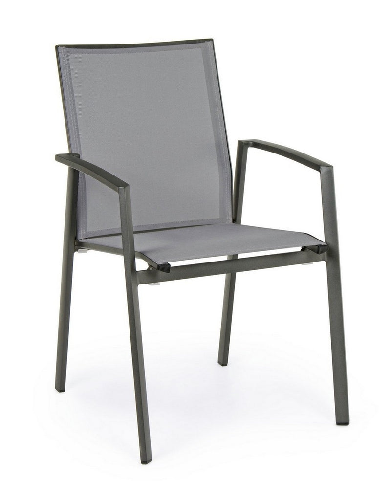 Set 4 scaune de gradina / terasa din metal Cruise Gri / Antracit, l57xA57xH87,5 cm (4)