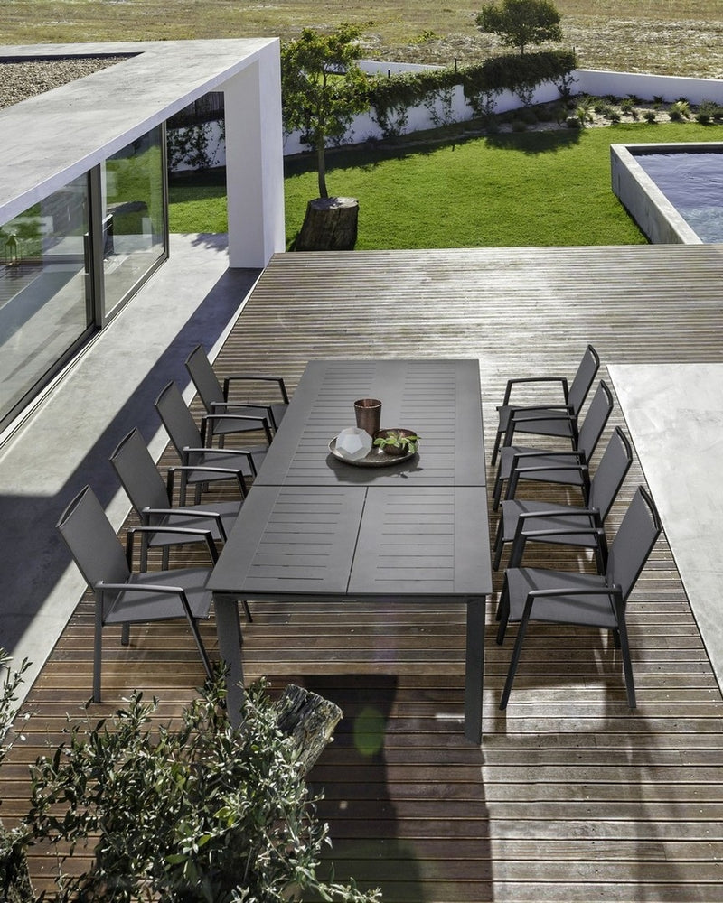 Set 4 scaune de gradina / terasa din metal Cruise Gri / Antracit, l57xA57xH87,5 cm (3)