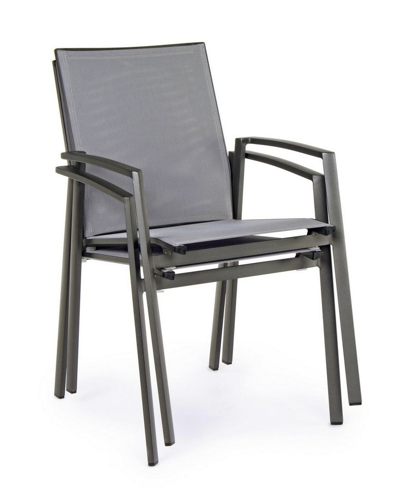 Set 4 scaune de gradina / terasa din metal Cruise Gri / Antracit, l57xA57xH87,5 cm (7)