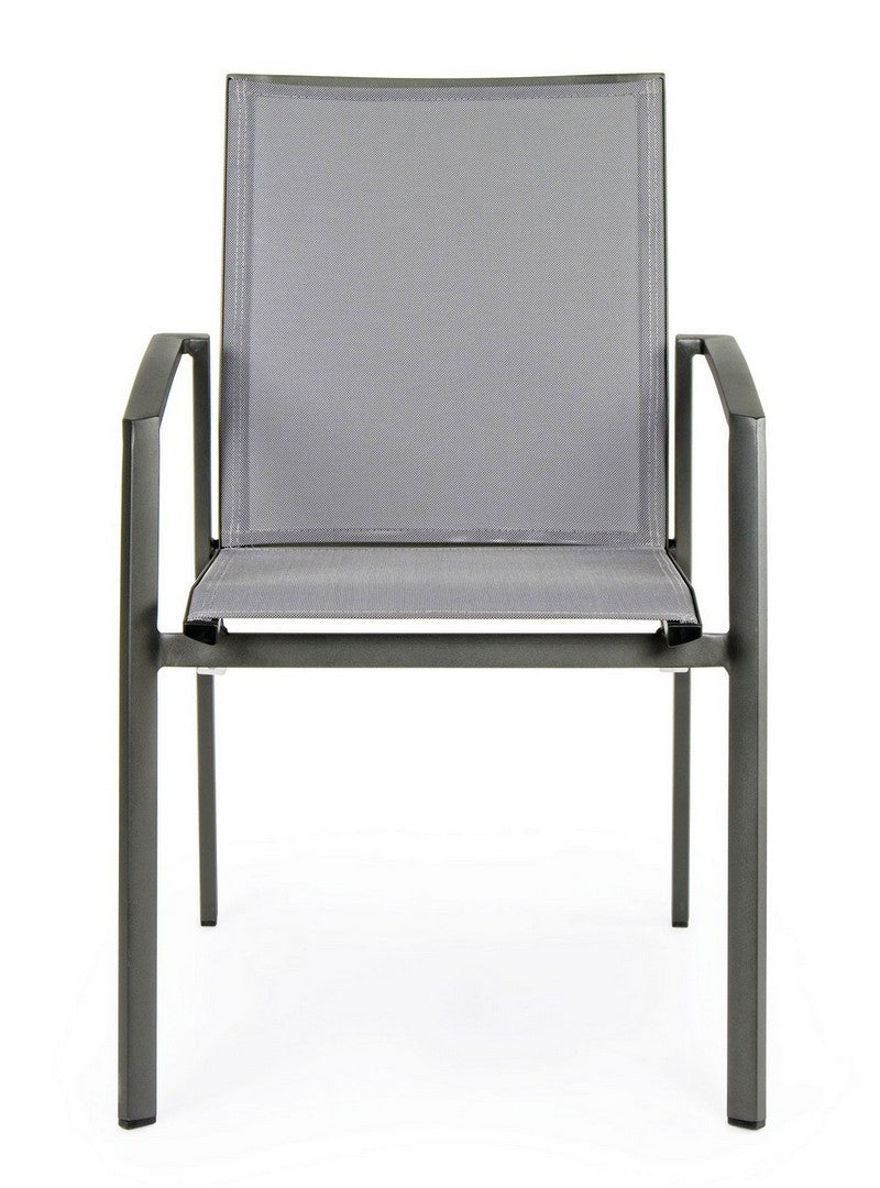 Set 4 scaune de gradina / terasa din metal Cruise Gri / Antracit, l57xA57xH87,5 cm (5)