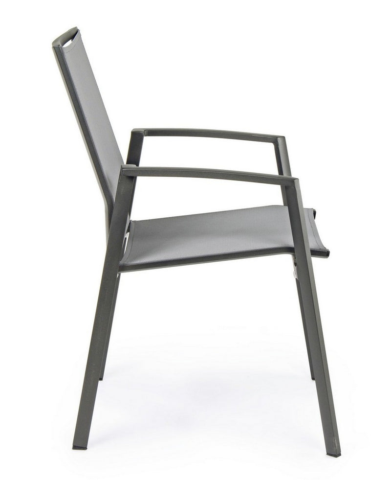 Set 4 scaune de gradina / terasa din metal Cruise Gri / Antracit, l57xA57xH87,5 cm (6)