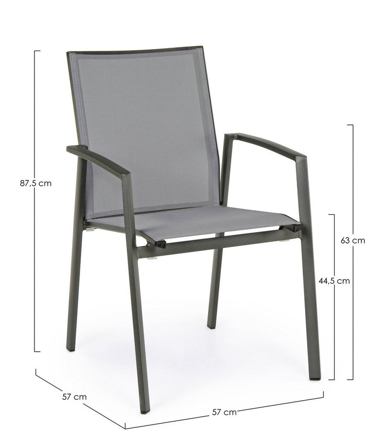 Set 4 scaune de gradina / terasa din metal Cruise Gri / Antracit, l57xA57xH87,5 cm (9)