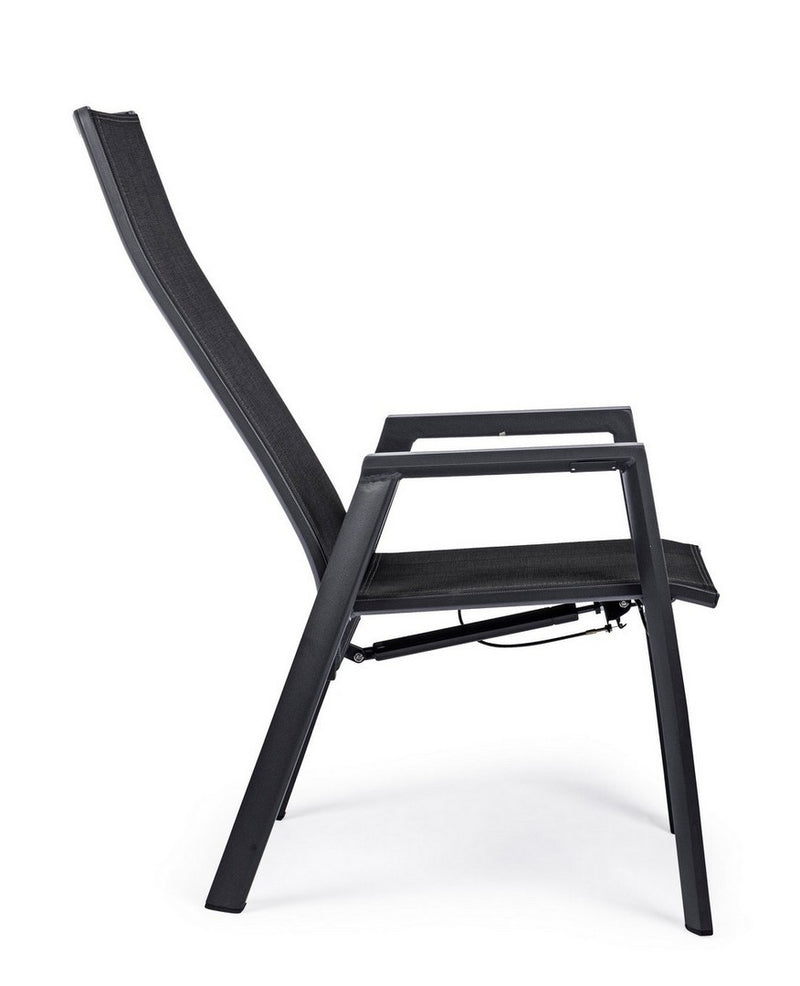 Set 4 scaune de gradina / terasa din metal, cu spatar reglabil, Steven Antracit, l59,5xA72xH112 cm (8)