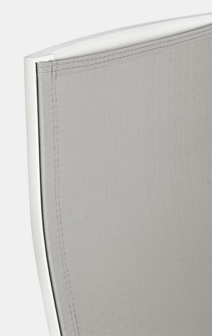Set 4 scaune de gradina / terasa din metal si material textil, cu spatar reglabil, Steven Gri / Alb, l59,5xA72xH112 cm (9)