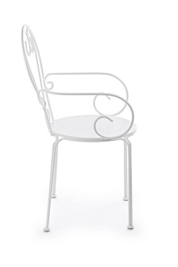 Set 4 scaune de gradina / terasa din metal Etienne Alb, l49xA49xH89 cm (5)
