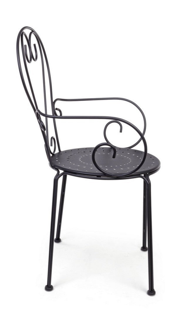 Set 4 scaune de gradina / terasa din metal Etienne Antracit, l49xA49xH89 cm (5)