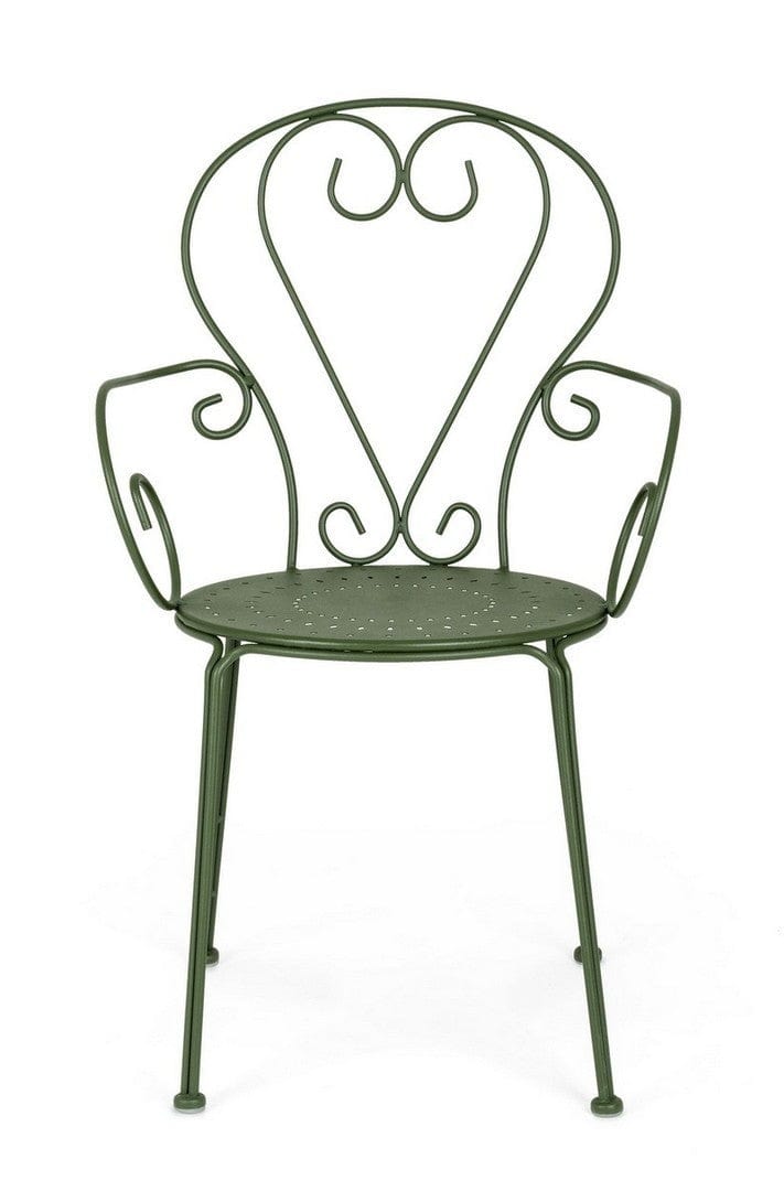 Set 4 scaune de gradina / terasa din metal Etienne Verde Inchis, l49xA49xH89 cm (2)