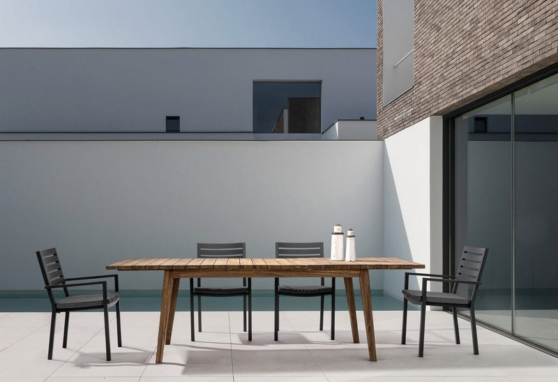 Set 4 scaune de gradina / terasa din metal cu perne detasabile, Helina Gri / Grej, l55xA56,5xH86,5 cm (1)