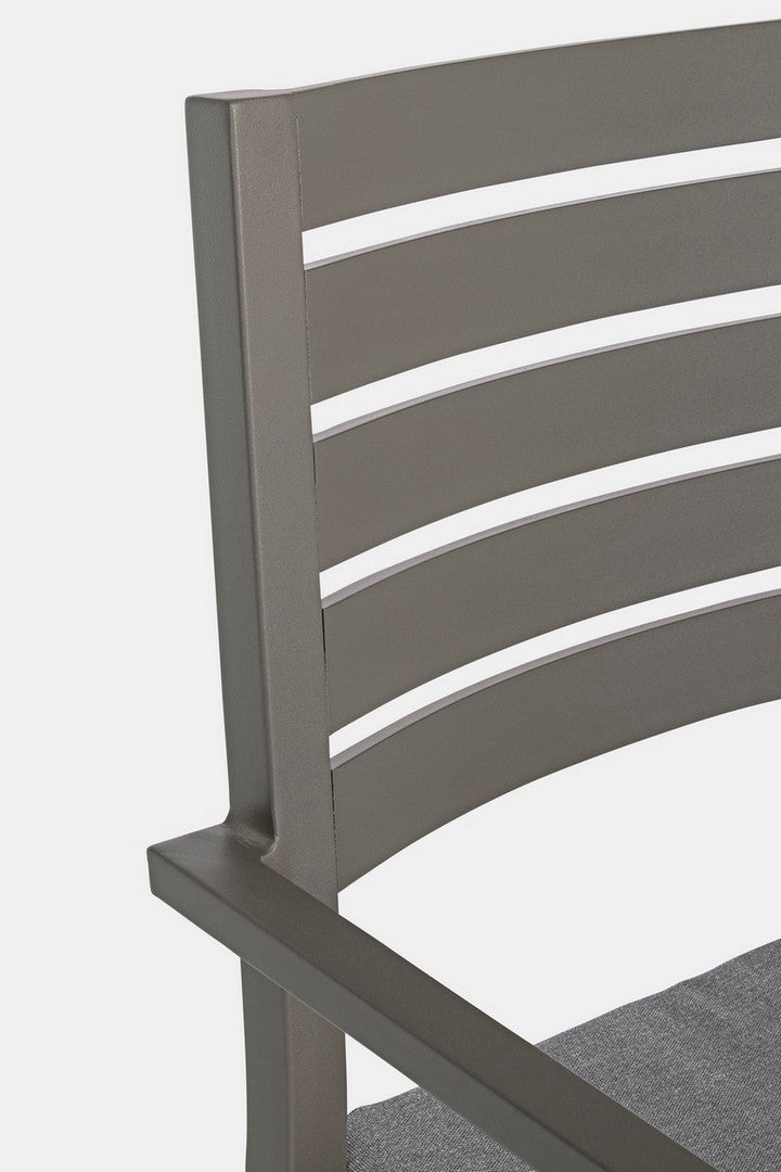 Set 4 scaune de gradina / terasa din metal cu perne detasabile, Helina Gri / Grej, l55xA56,5xH86,5 cm (5)