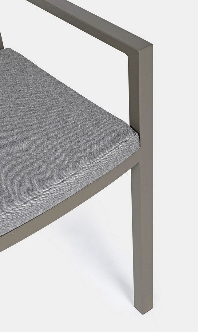 Set 4 scaune de gradina / terasa din metal cu perne detasabile, Helina Gri / Grej, l55xA56,5xH86,5 cm (6)