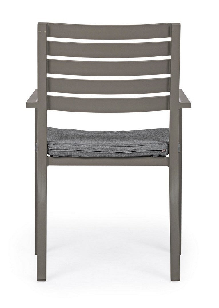 Set 4 scaune de gradina / terasa din metal cu perne detasabile, Helina Gri / Grej, l55xA56,5xH86,5 cm (3)