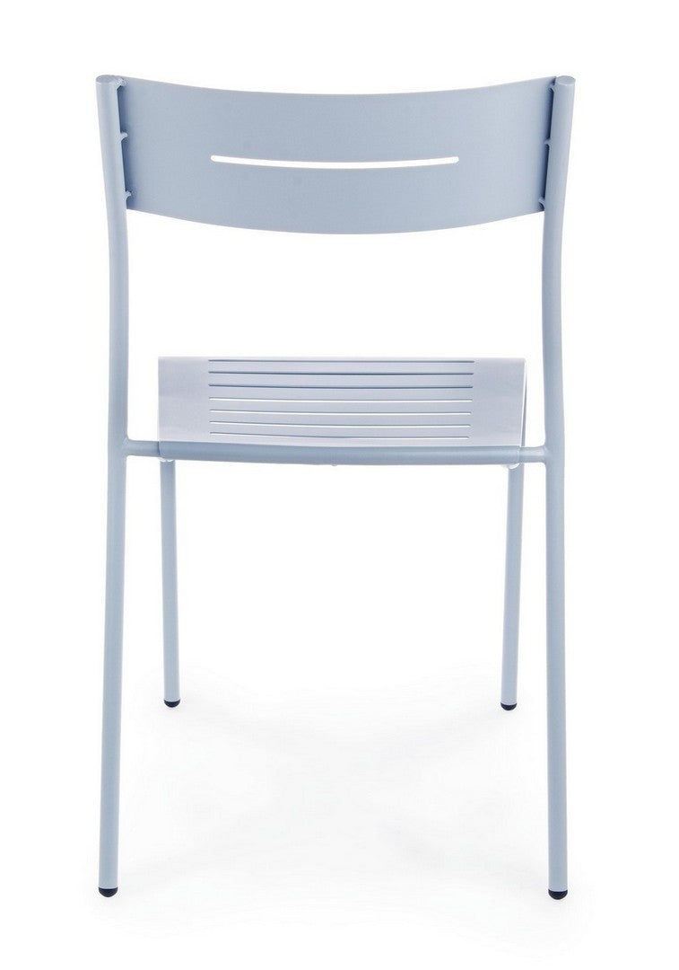 Set 4 scaune de gradina / terasa din metal Issy Gri Bleu, l48xA60xH81 cm (3)