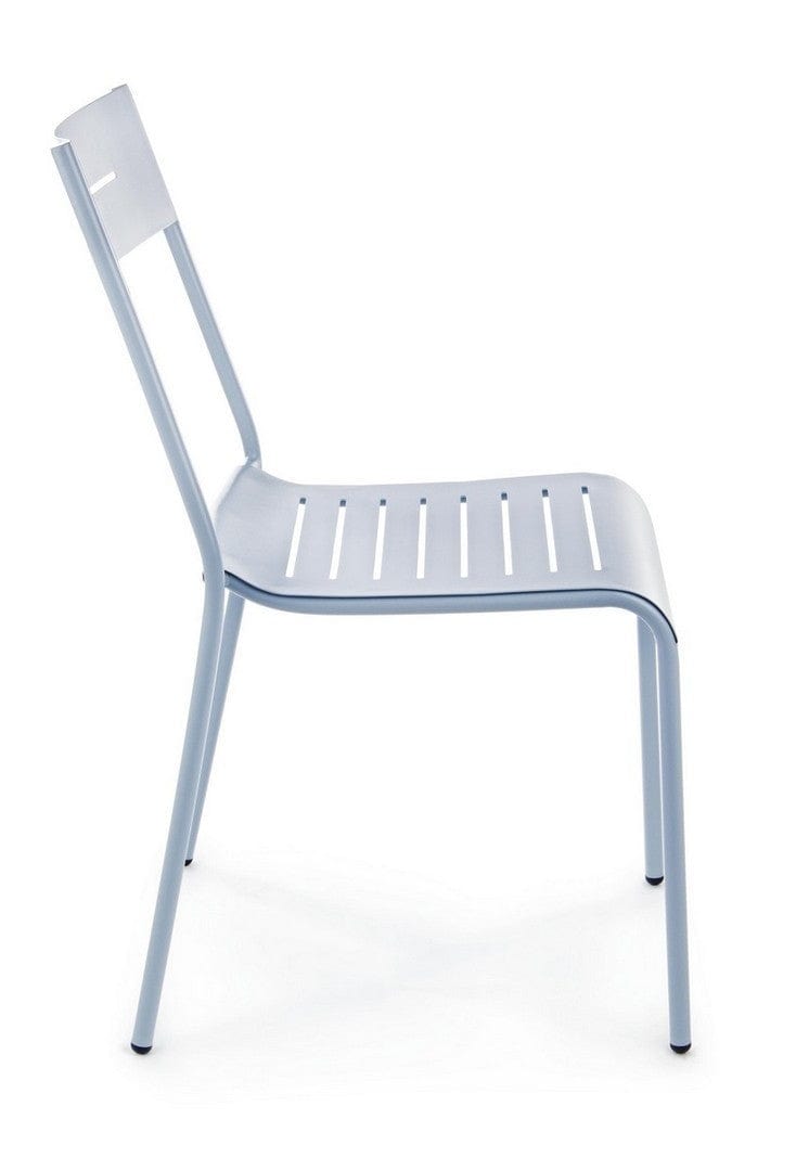 Set 4 scaune de gradina / terasa din metal Issy Gri Bleu, l48xA60xH81 cm (4)