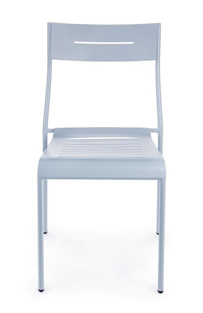 Set 4 scaune de gradina / terasa din metal Issy Gri Bleu, l48xA60xH81 cm (2)