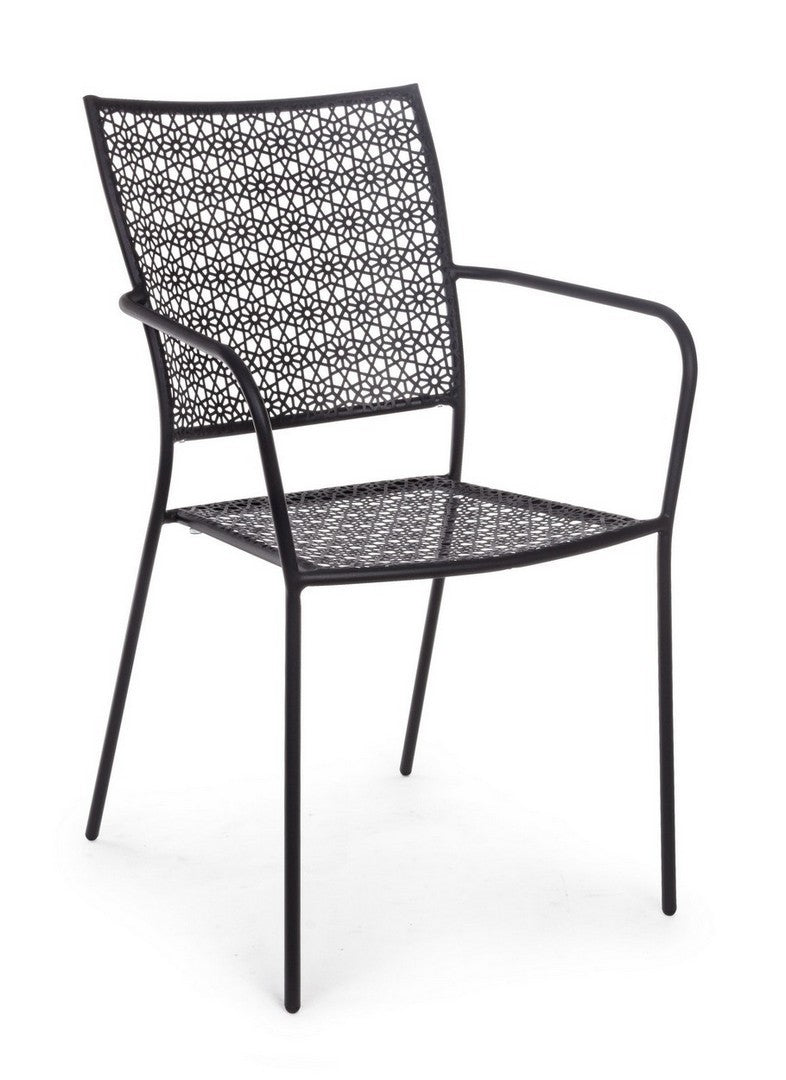 Set 4 scaune de gradina / terasa din metal Jodie Antracit, l57xA55xH89 cm (2)
