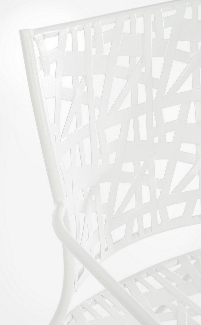 Set 4 scaune de gradina / terasa din metal Kelsie Alb, l54xA55xH89 cm (7)