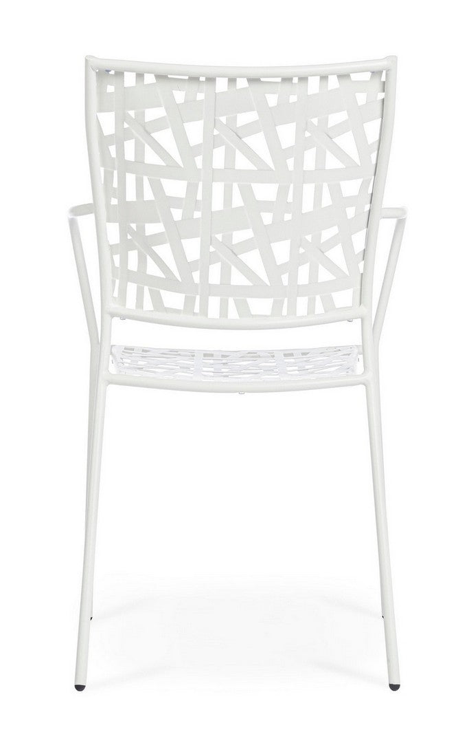 Set 4 scaune de gradina / terasa din metal Kelsie Alb, l54xA55xH89 cm (6)