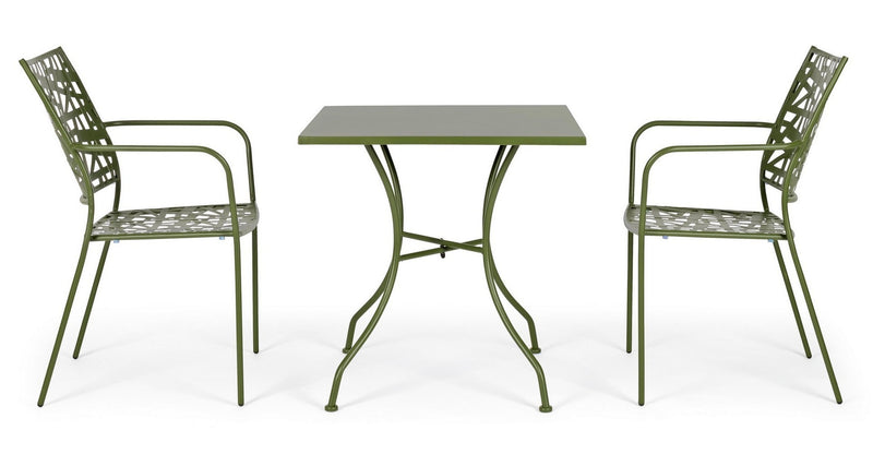 Set 4 scaune de gradina / terasa din metal Kelsie Verde Inchis, l54xA55xH89 cm (2)