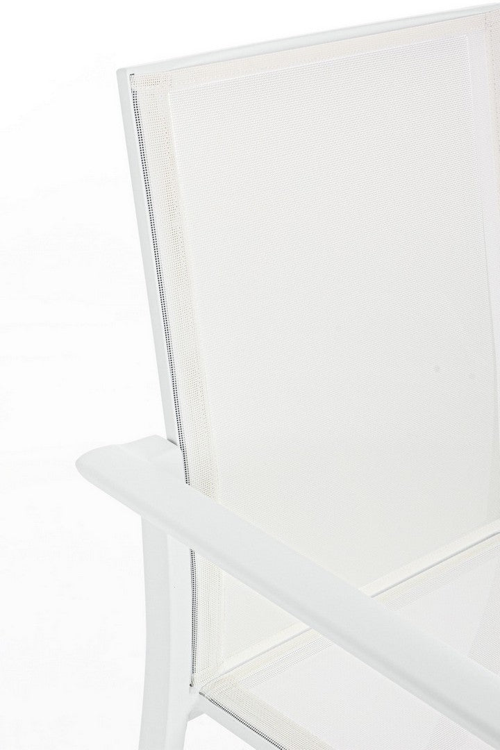 Set 4 scaune de gradina / terasa din metal si material textil, Konnor Alb, l56,2xA60xH88 cm (10)