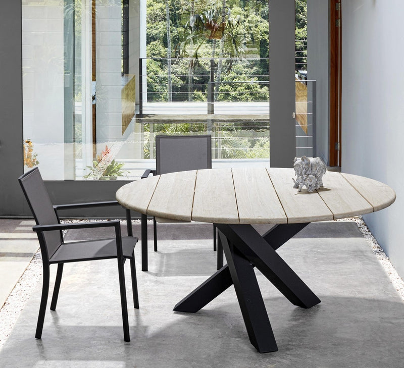 Set 4 scaune de gradina / terasa din metal si material textil, Konnor Gri / Antracit, l56,2xA60xH88 cm (7)