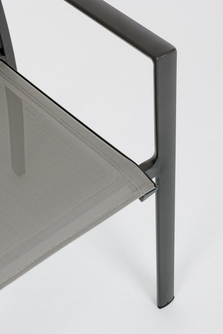 Set 4 scaune de gradina / terasa din metal si material textil, Konnor Gri / Antracit, l56,2xA60xH88 cm (15)