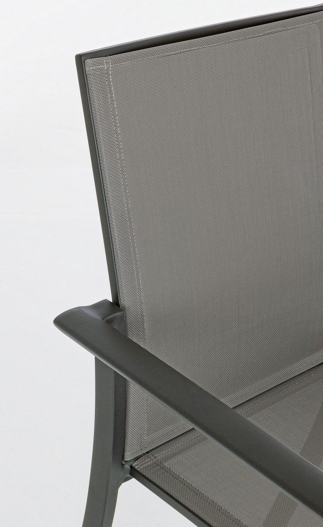 Set 4 scaune de gradina / terasa din metal si material textil, Konnor Gri / Antracit, l56,2xA60xH88 cm (14)