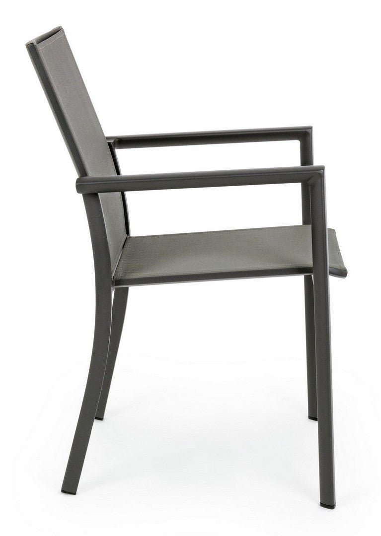 Set 4 scaune de gradina / terasa din metal si material textil, Konnor Gri / Antracit, l56,2xA60xH88 cm (13)