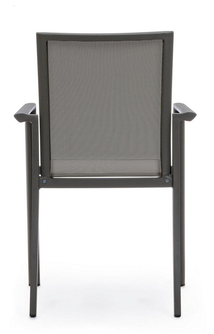 Set 4 scaune de gradina / terasa din metal si material textil, Konnor Gri / Antracit, l56,2xA60xH88 cm (12)