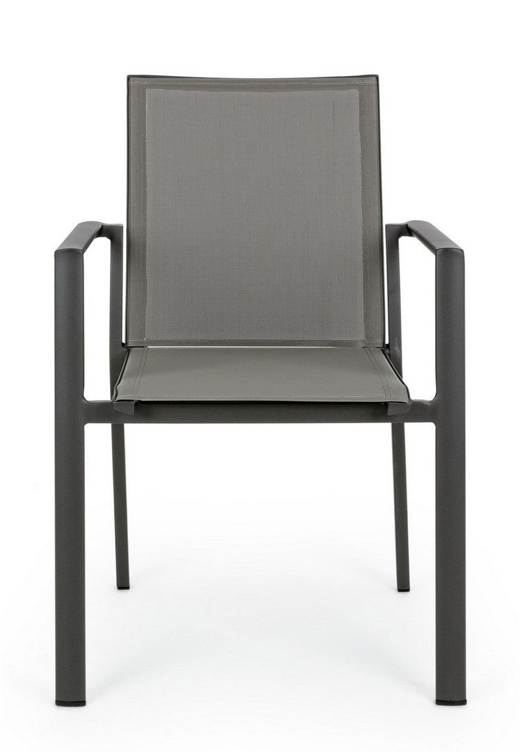 Set 4 scaune de gradina / terasa din metal si material textil, Konnor Gri / Antracit, l56,2xA60xH88 cm (11)