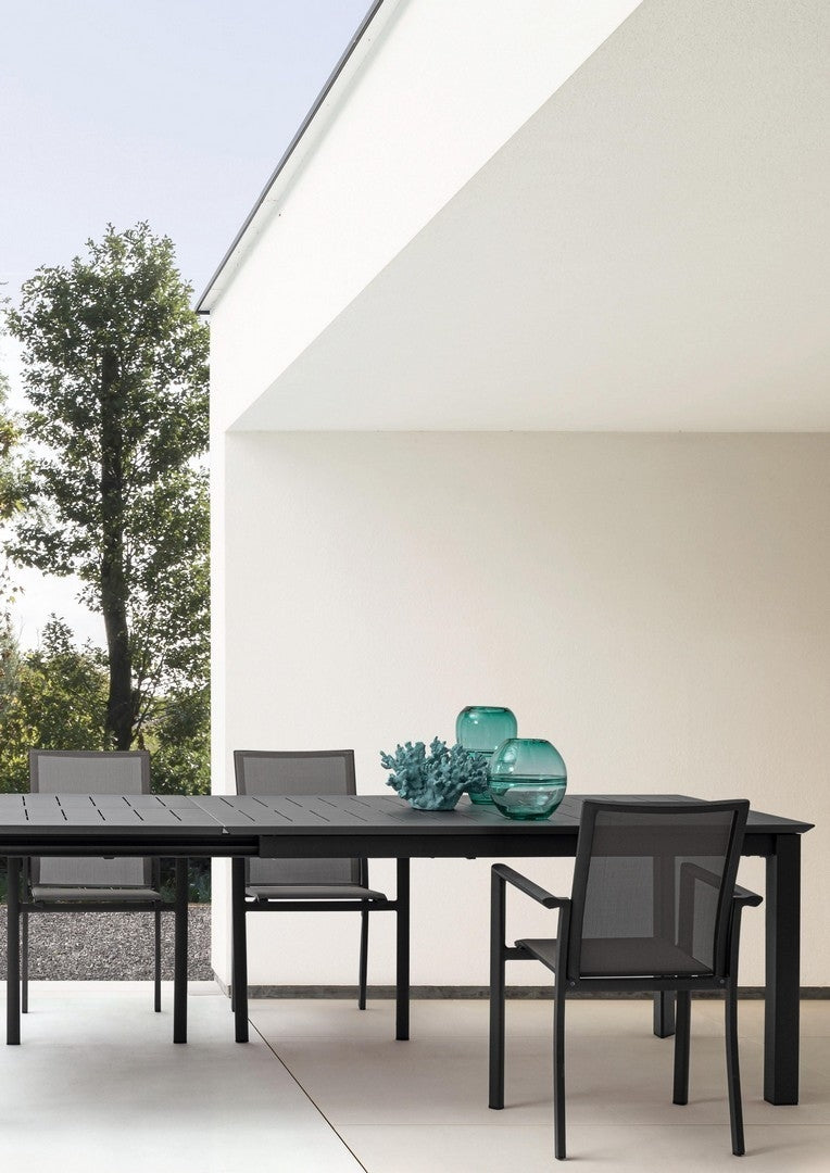 Set 4 scaune de gradina / terasa din metal si material textil, Konnor Gri / Antracit, l56,2xA60xH88 cm (5)