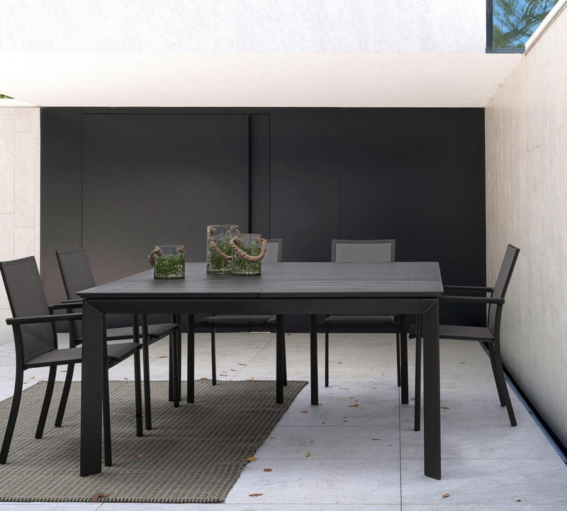 Set 4 scaune de gradina / terasa din metal si material textil, Konnor Gri / Antracit, l56,2xA60xH88 cm (6)