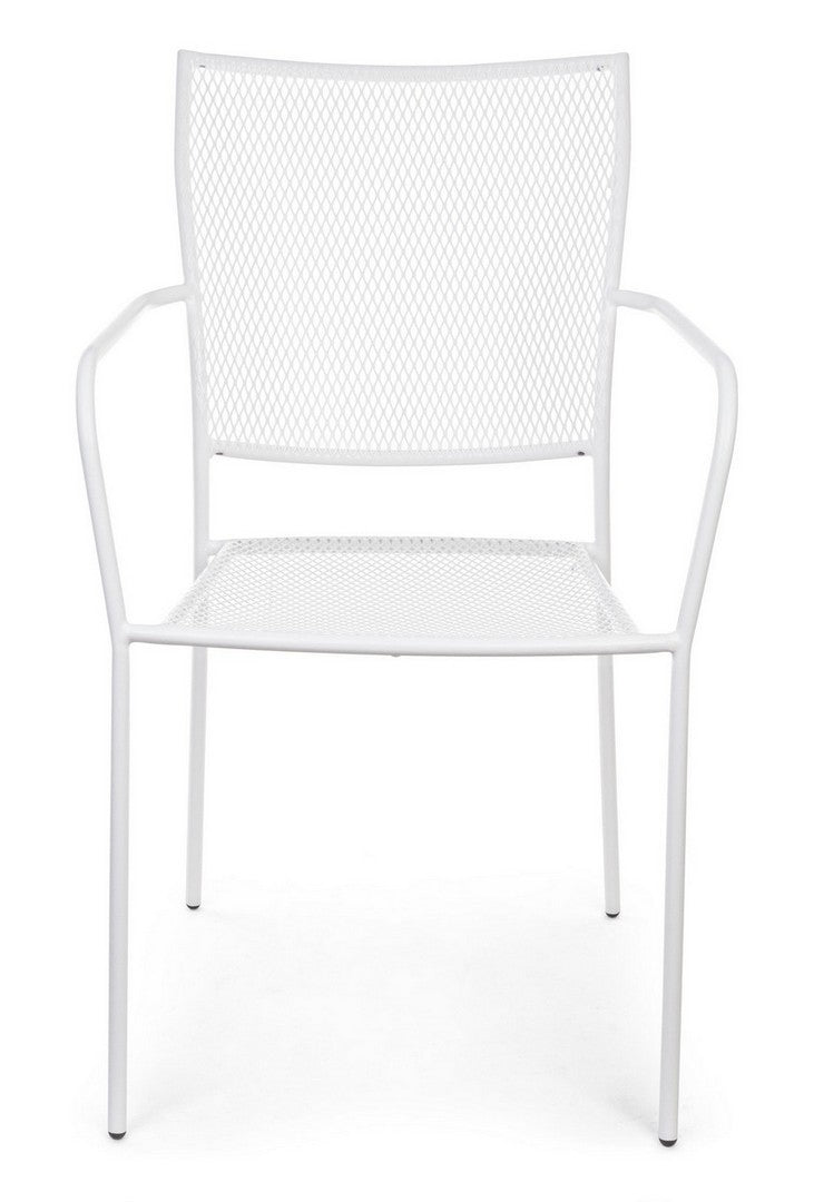 Set 4 scaune de gradina / terasa din metal Kristen Alb, l57xA55xH89 cm (4)