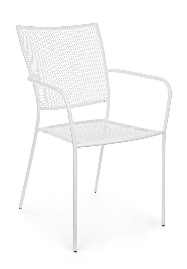 Set 4 scaune de gradina / terasa din metal Kristen Alb, l57xA55xH89 cm (2)