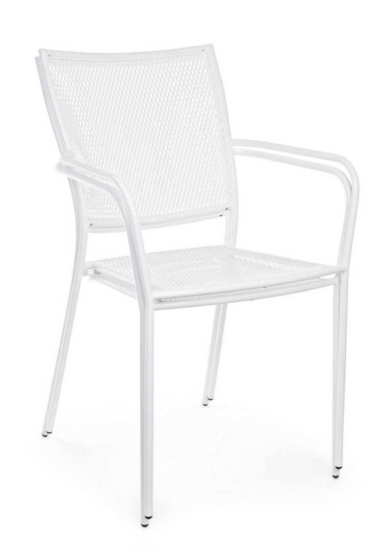 Set 4 scaune de gradina / terasa din metal Kristen Alb, l57xA55xH89 cm (5)