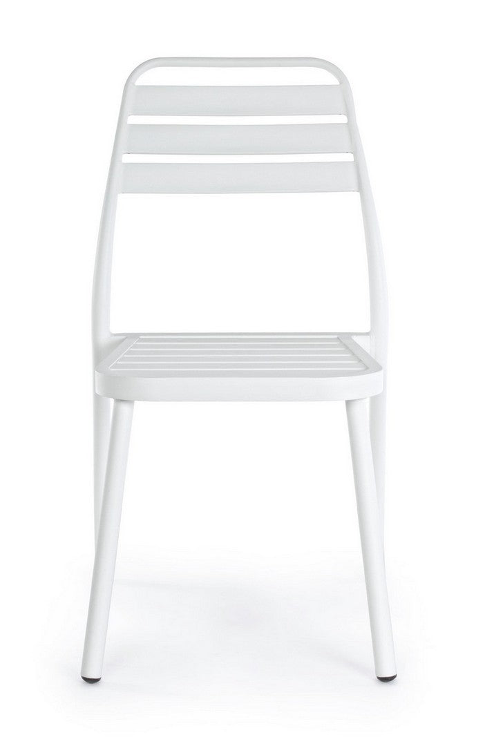 Set 4 scaune de gradina / terasa din metal Lennie Alb, l50xA59xH88,5 cm (3)