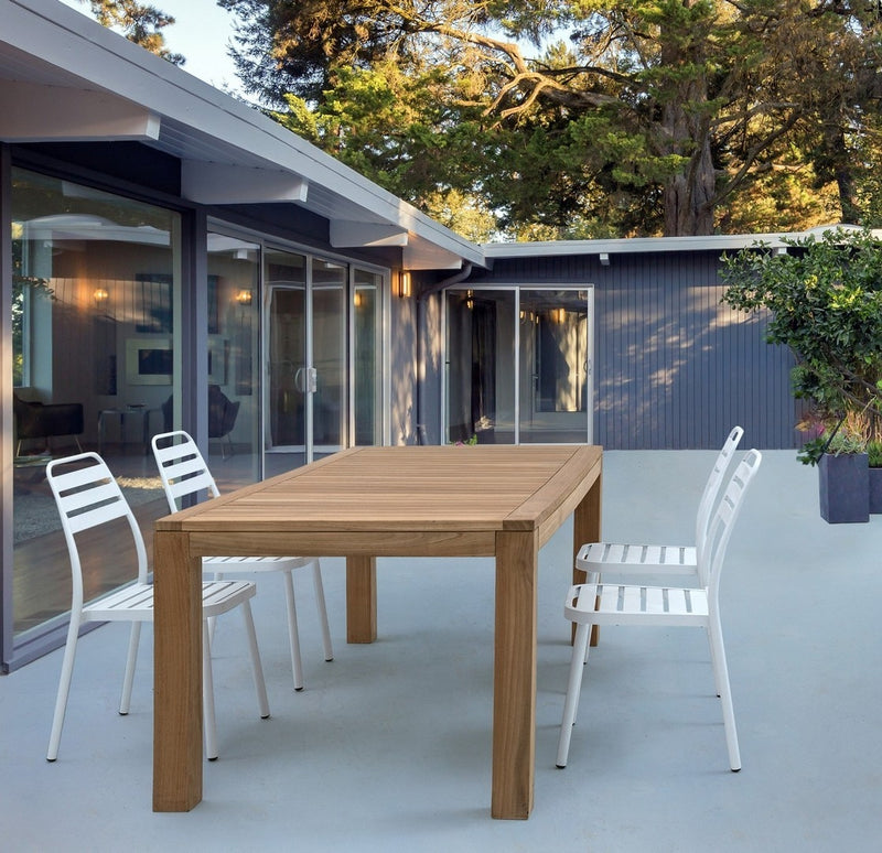 Set 4 scaune de gradina / terasa din metal Lennie Alb, l50xA59xH88,5 cm (1)
