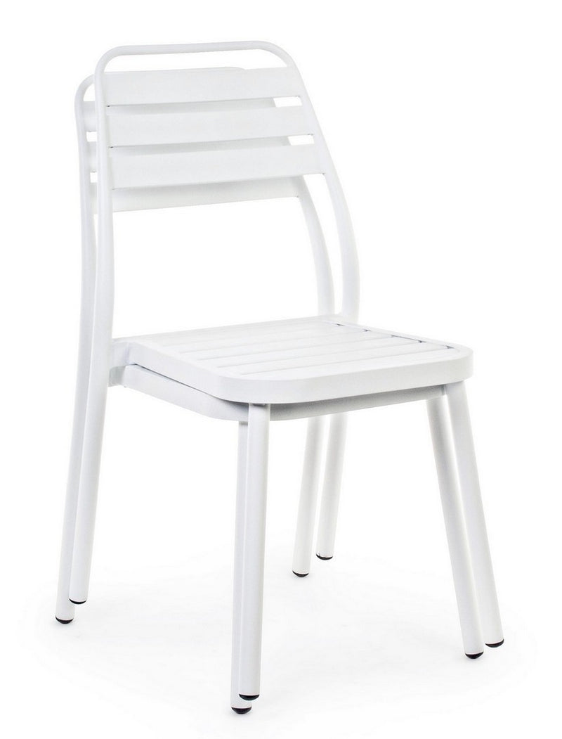 Set 4 scaune de gradina / terasa din metal Lennie Alb, l50xA59xH88,5 cm (7)