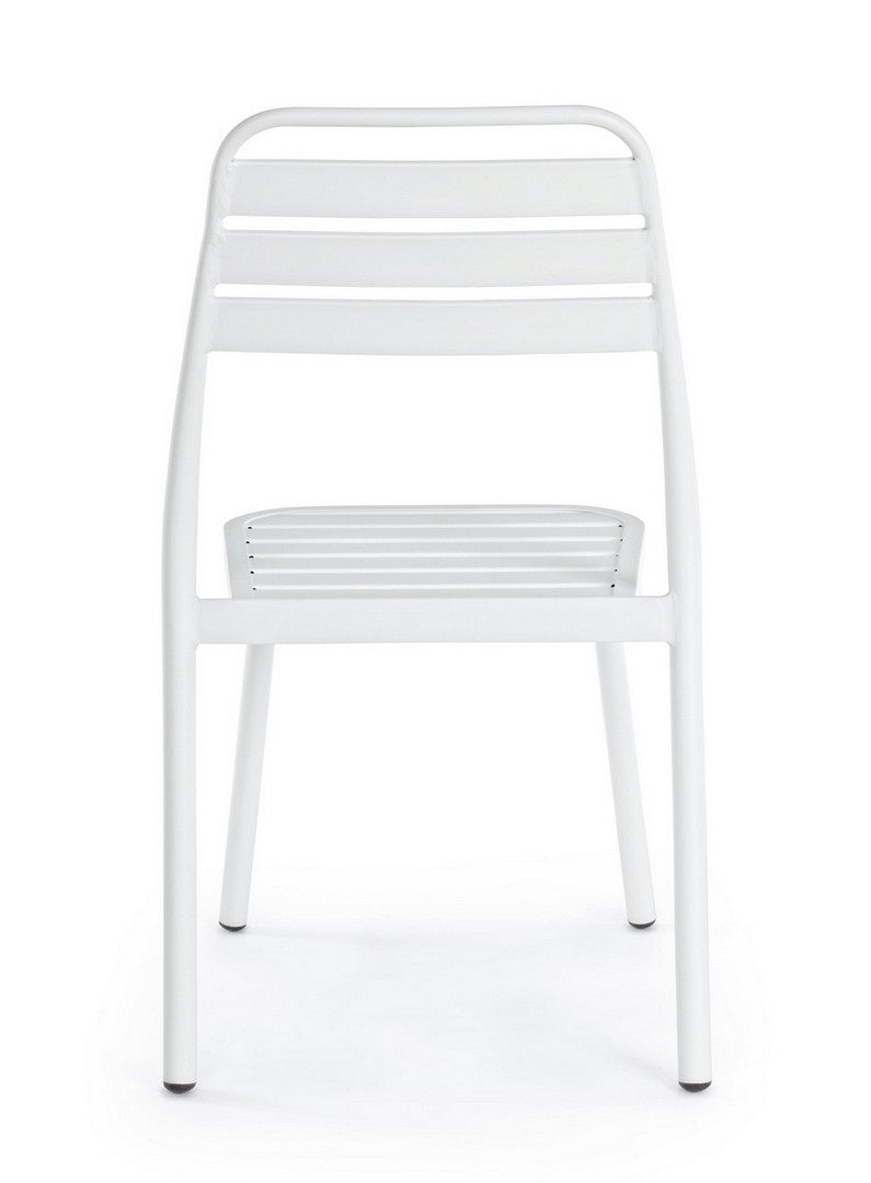 Set 4 scaune de gradina / terasa din metal Lennie Alb, l50xA59xH88,5 cm (5)