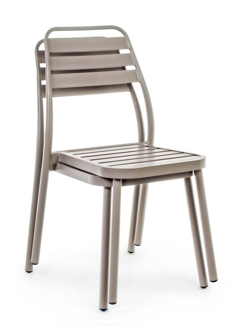 Set 4 scaune de gradina / terasa din metal Lennie Grej, l50xA59xH88,5 cm (6)