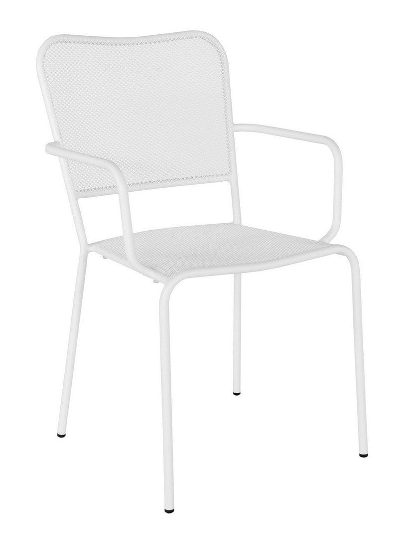 Set 4 scaune de gradina / terasa din metal Morgana Alb, l55xA56xH87 cm (1)