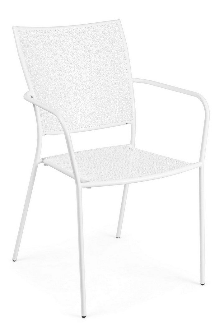 Set 4 scaune de gradina / terasa din metal Wendy Alb, l55xA55xH88 cm (2)