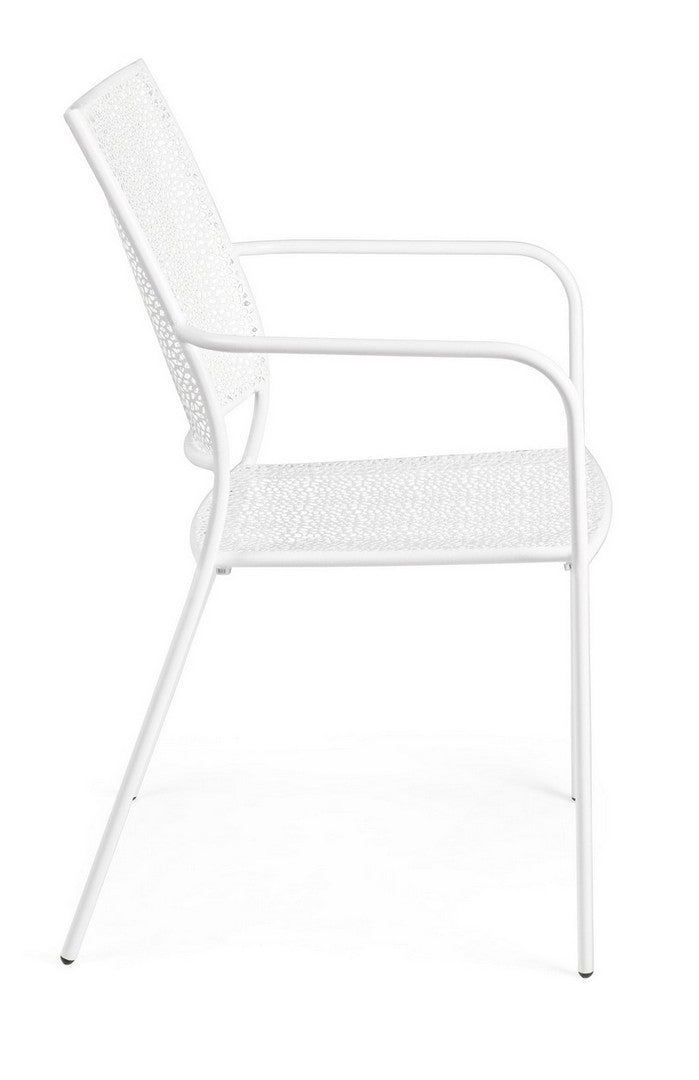 Set 4 scaune de gradina / terasa din metal Wendy Alb, l55xA55xH88 cm (4)