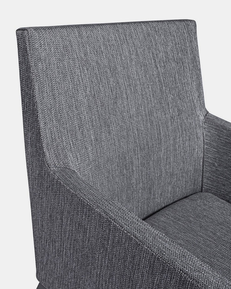Set 4 scaune de terasa din metal, tapitate cu stofa, Owen Gri / Negru, l55xA62xH82 cm (5)