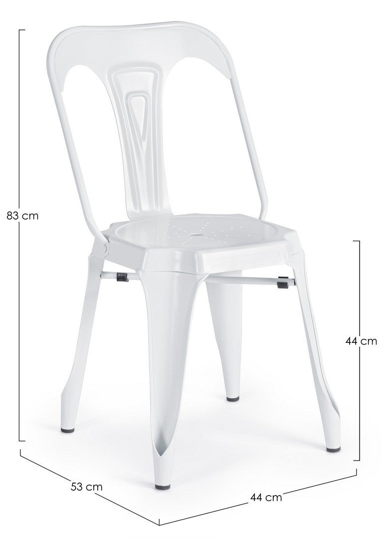 Set 4 scaune din metal Minneapolis Alb, l44xA53xH83 cm (8)