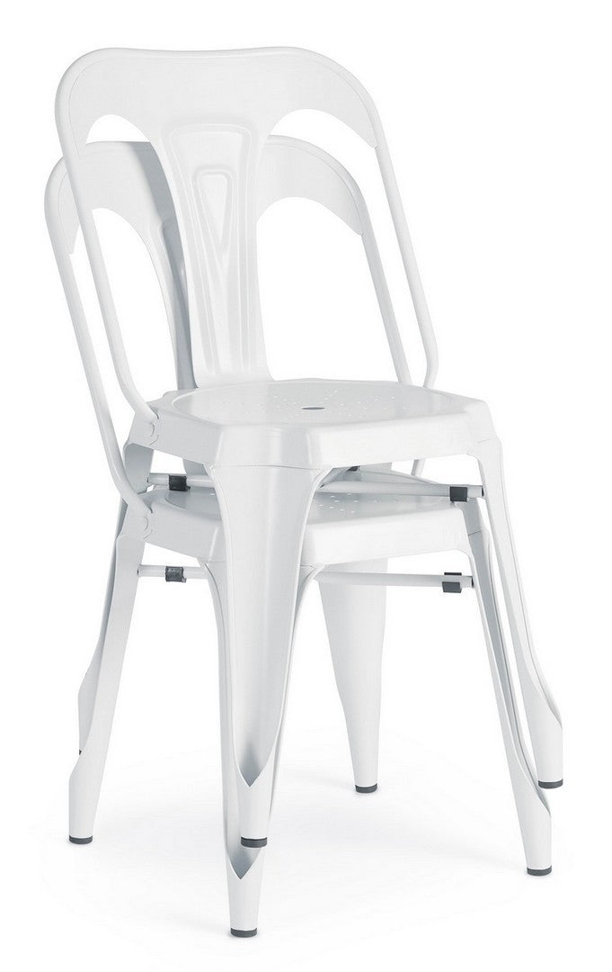 Set 4 scaune din metal Minneapolis Alb, l44xA53xH83 cm (5)