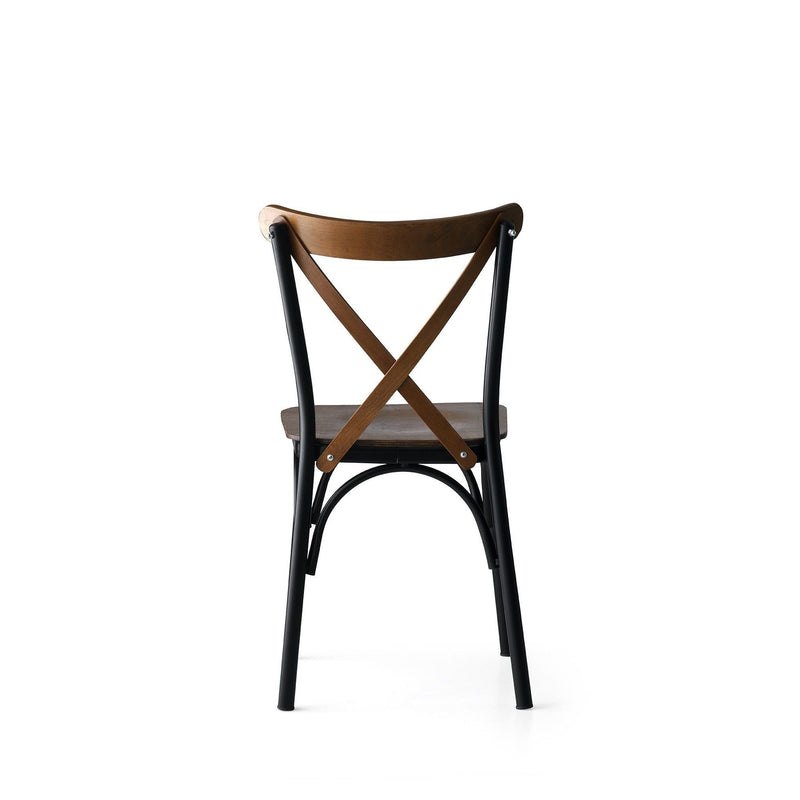 Set 4 scaune din metal si lemn, Ekol New 251 Nuc / Negru, l42xA41xH84 cm (5)