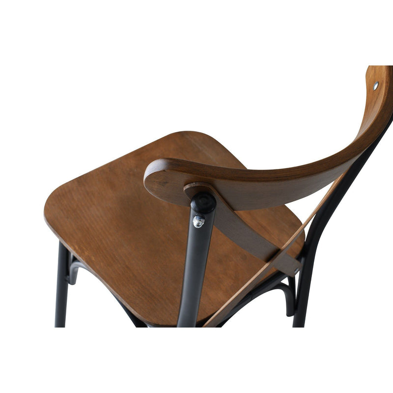 Set 4 scaune din metal si lemn, Ekol New 251 Nuc / Negru, l42xA41xH84 cm (7)
